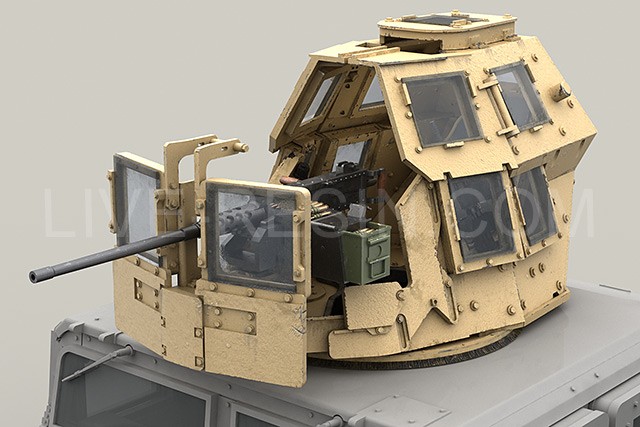 LRE35228 Бронированная башня для бронетехники Корпуса Морской Пехоты США MCTAGS с верхней бронированной секцией и пулемётом M2 Browning .50 Caliber