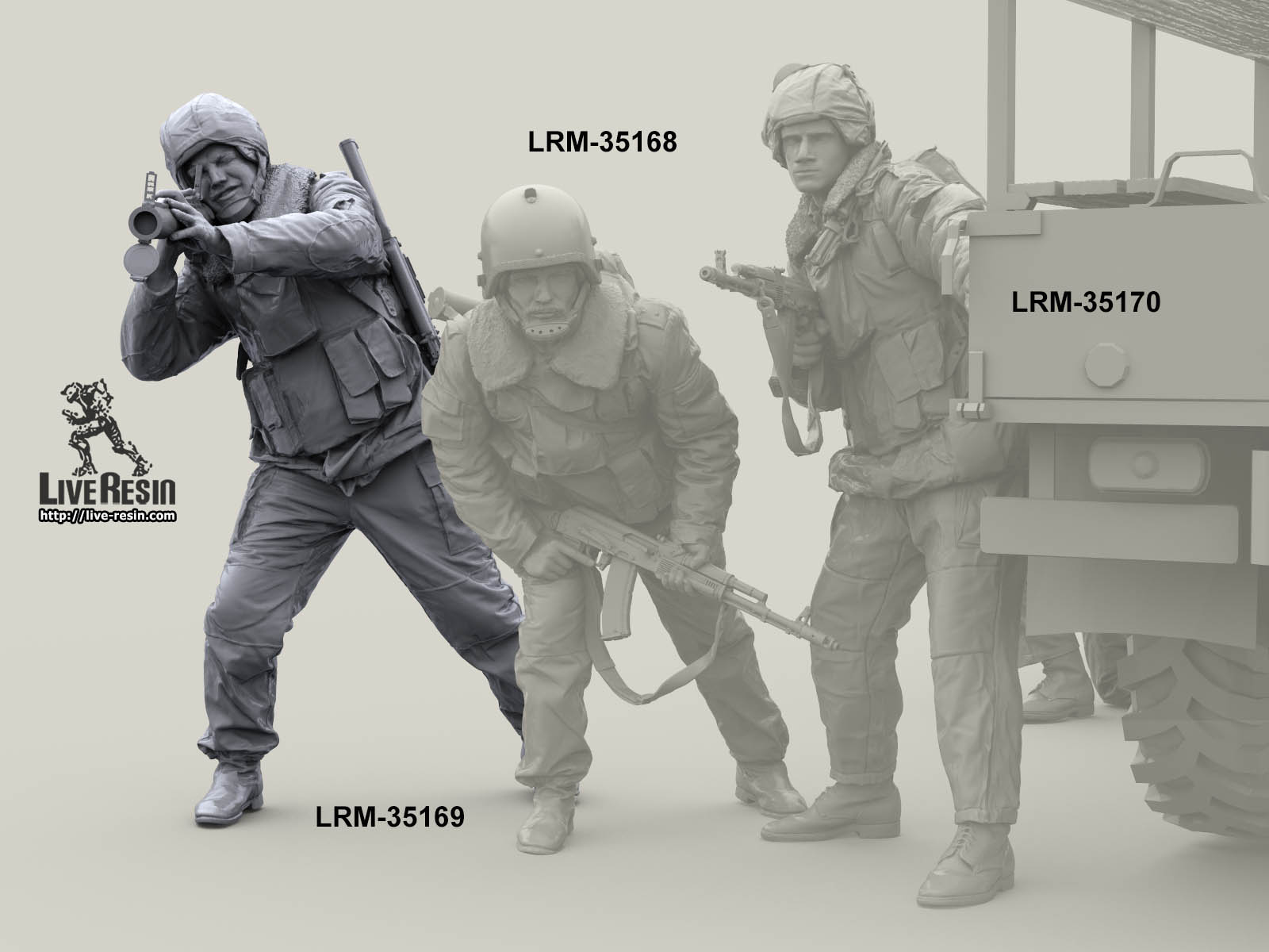 LRM35169 Военнослужащий ВВ, ведет огонь из РПГ-18 Live Resin