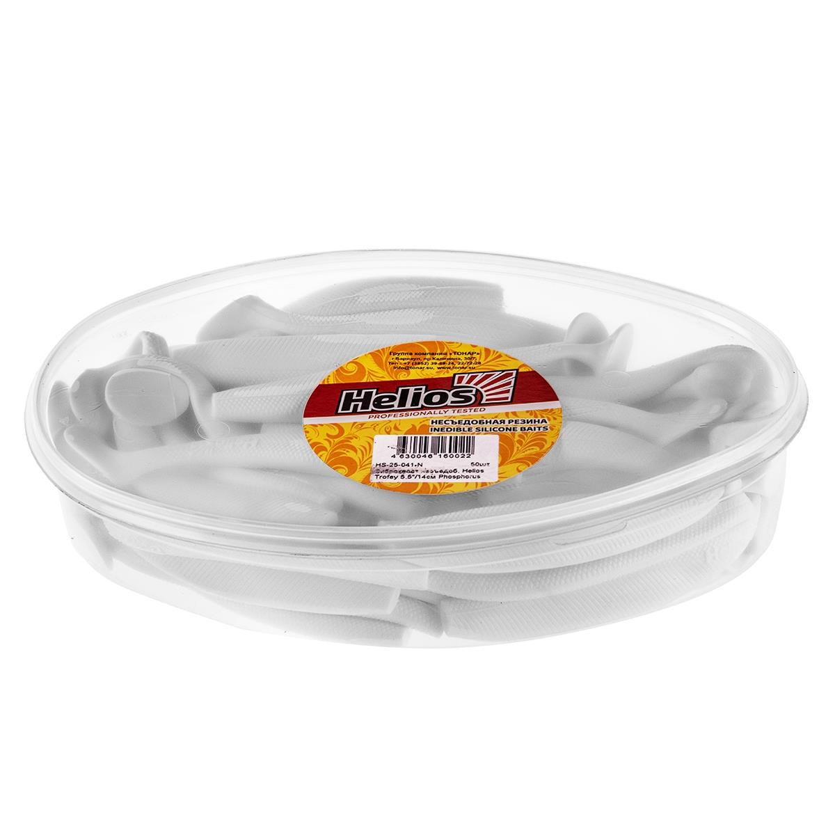 Виброхвост несъедоб. Trofey 5.5''/14см Phosphorus 50шт. (HS-25-041-N) Helios( цена указана за упаковку, в количестве 50шт.)