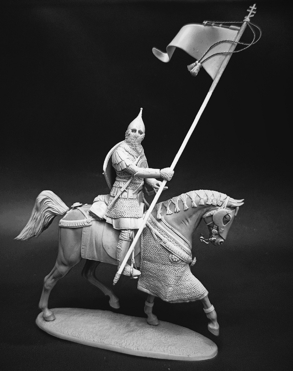 CHM-54360. Русский знатный воин, конец 14 - начало 15 века (2 варианта флага). 54 мм. Материал - смола. Chronos Miniatures CHM-54360. Русский знатный воин, конец 14 - начало 15 века (2 варианта флага). 54 мм. Материал - смола. Chronos Miniatures