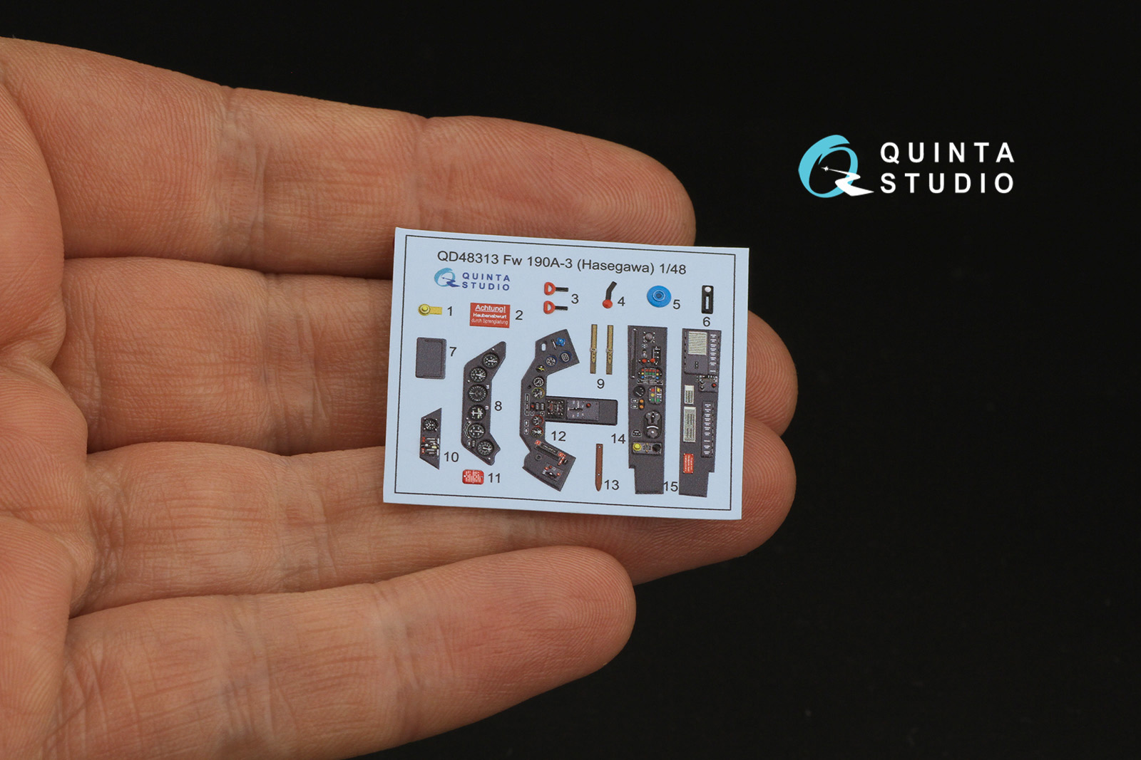 QD48313 3D Декаль интерьера кабины Fw 190A-3 (Hasegawa)