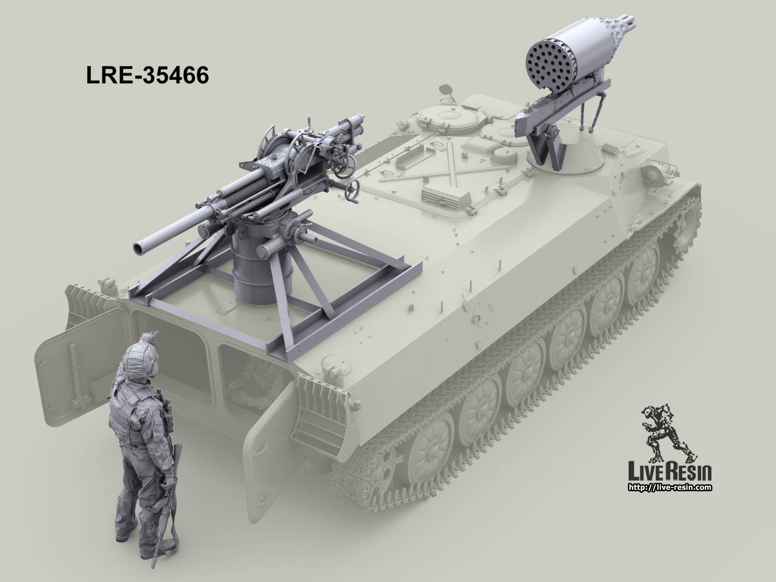 LRE35466 Конверсионный набор для МТ-ЛБ огневой поддержки -  установка блока  НАР УБ-32-24  и миномета 2Б9 «Василёк» (Не для свободной продажи)