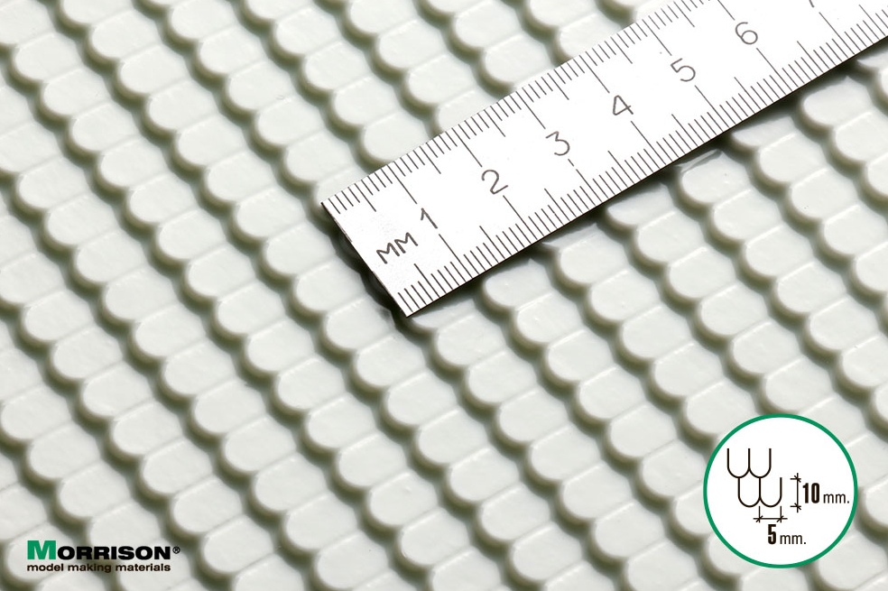 041tbh035 Объёмная текстура черепицы «Бобровый хвост». М1:35         (Лист А3- 28см.х38см.)