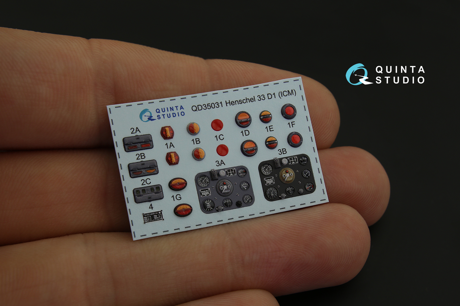 QD35031 3D Декаль интерьера кабины Henschel 33 D1 (для модели ICM)