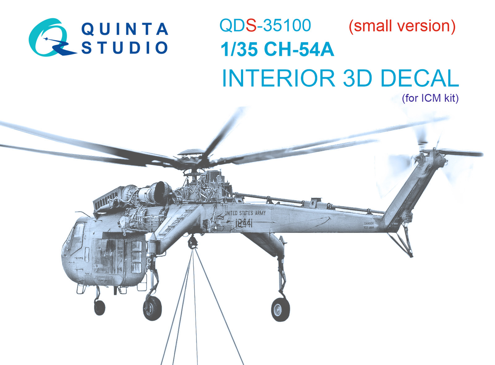 QDS-35100 3D Декаль интерьера кабины CH-54A (ICM) (Малая версия)