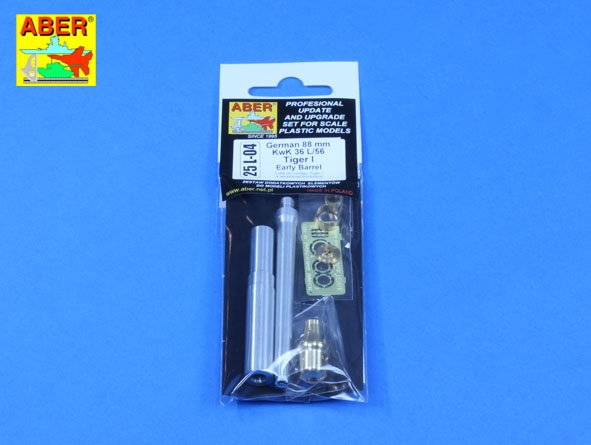 ABR-25-L-04  Дополнения для  German 88 mm KwK 36 L/56 Tiger I Early Barrel для Tamiya 1/25 ABR-25-L-04  Дополнения для  German 88 mm KwK 36 L/56 Tiger I Early Barrel для Tamiya 1/25