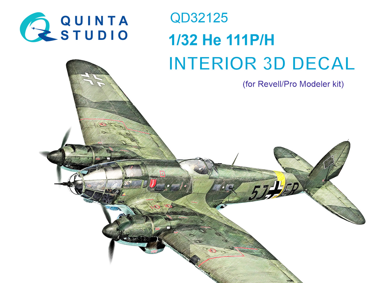 QD32125 3D Декаль интерьера кабины He 111 P/H (Revell/ProModeler)