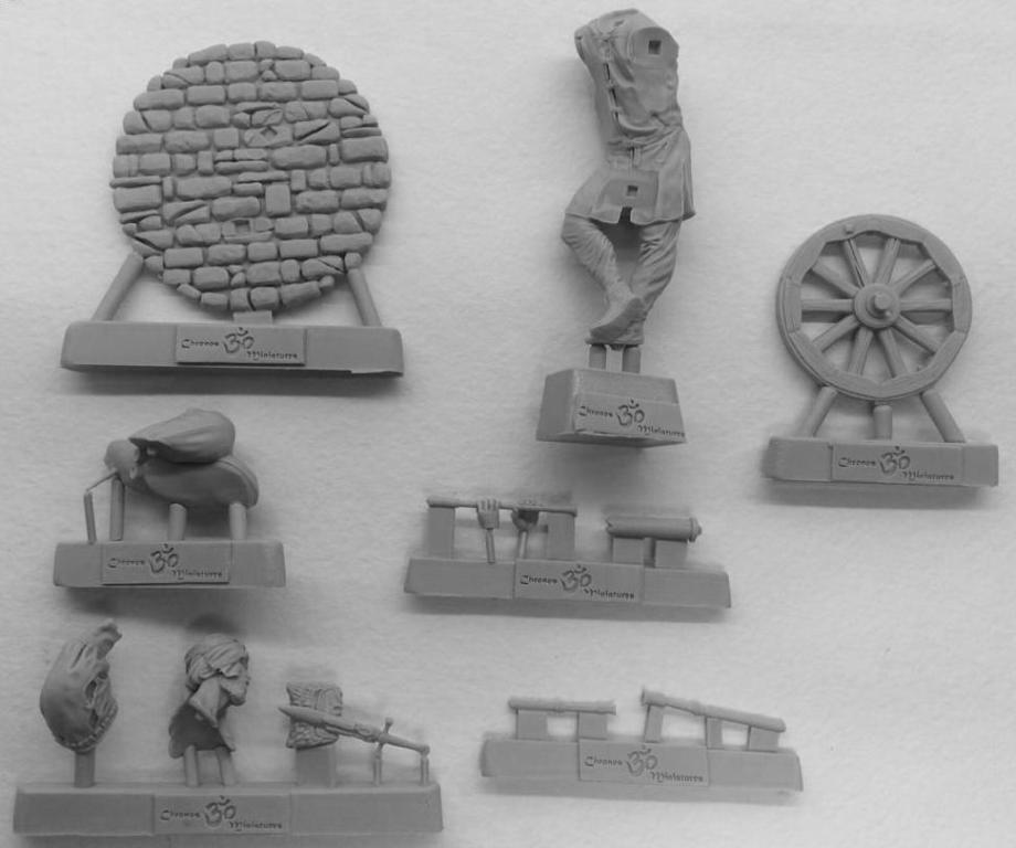 CHM-75024. Европейский крестьянен с волынкой, 16 век. 74 мм. Материал - смола. Chronos Miniatures