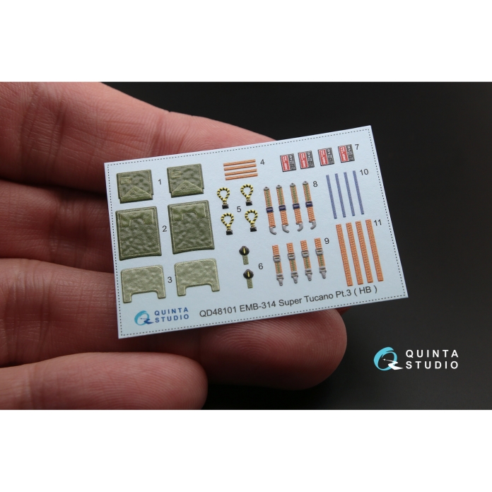 QD48101 3D Декаль интерьера кабины EMB-314 Super Tucano (для модели HobbyBoss)