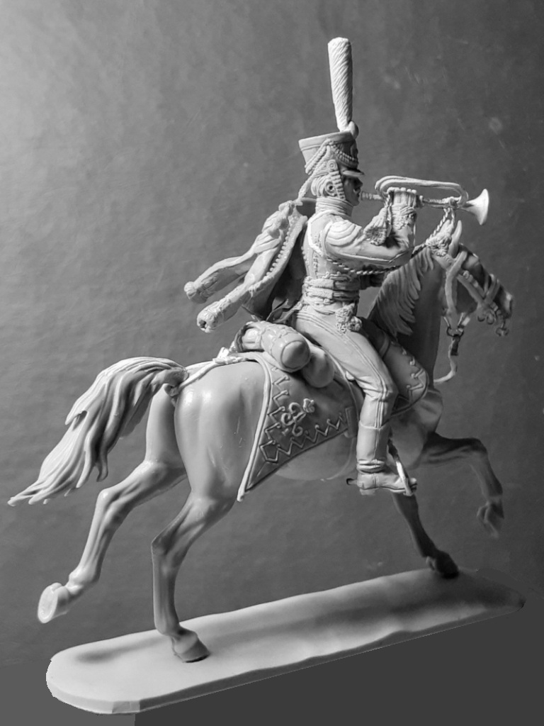 CHM-54272. Трубач армейских гусарских полков, Россия 1812-14 гг.  54 мм. Материал - смола. Chronos Miniatures