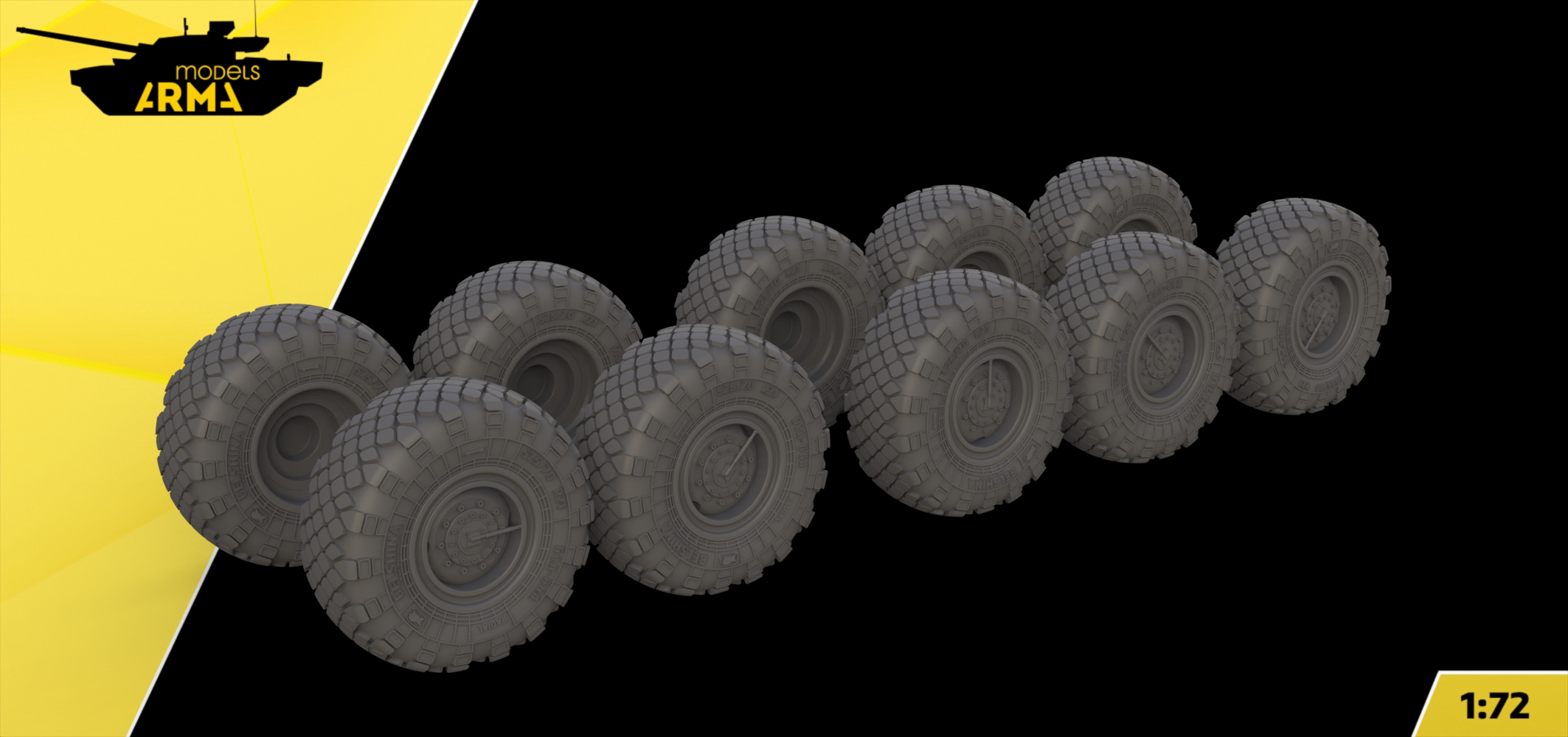 AM72460 Высокодетализированные колеса под нагрузкой c-500 Arma Models