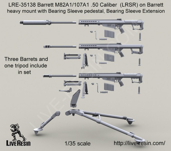 LRE35138 Крупнокалиберная снайперская винтовка Barrett M82A1/107A1 .50 калибр на треноге M3, ,9.4000 LRE35138 Крупнокалиберная снайперская винтовка Barrett M82A1/107A1 .50 калибр на треноге M3, ,9.4000