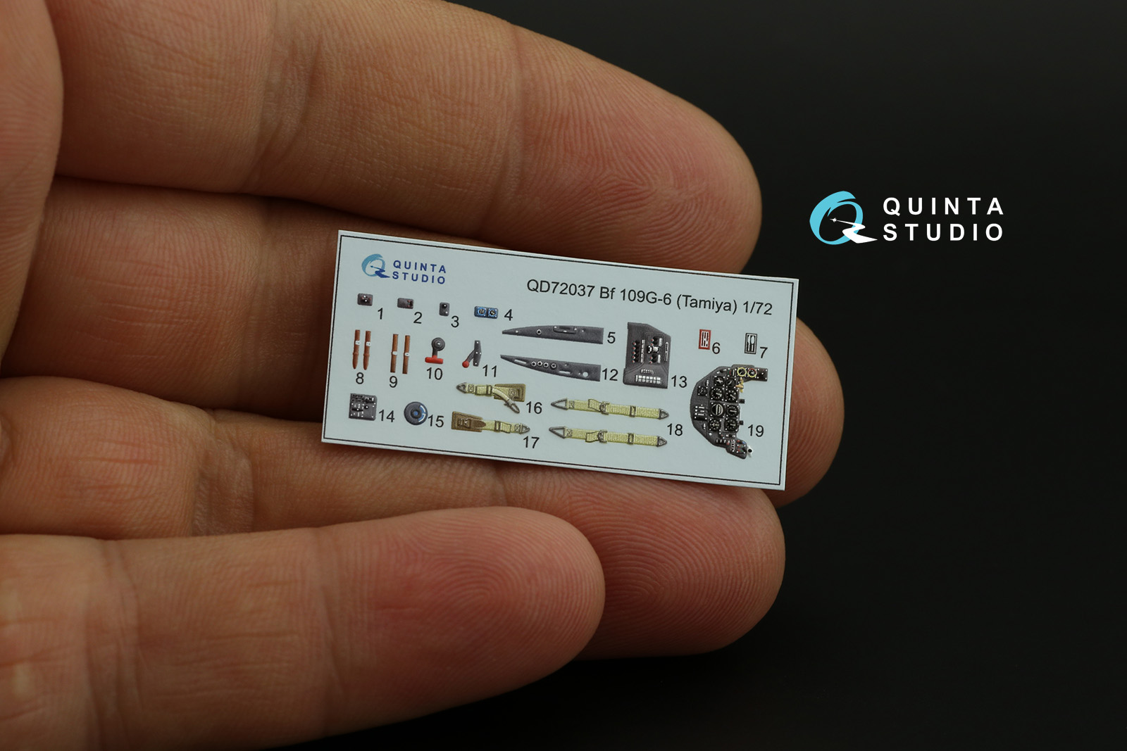 QD72037 3D Декаль интерьера кабины Bf 109 G-6 (Tamiya)