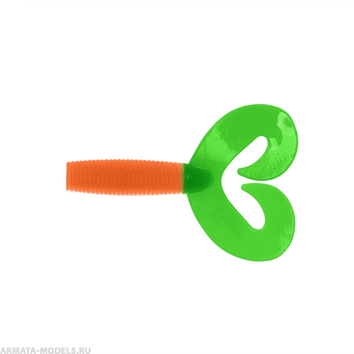 Твистер Credo Double Tail 3,54"/9 см Orange & Green 5шт. (HS-28-025) Helios Твистер Credo Double Tail 3,54"/9 см Orange & Green 5шт. (HS-28-025) Helios