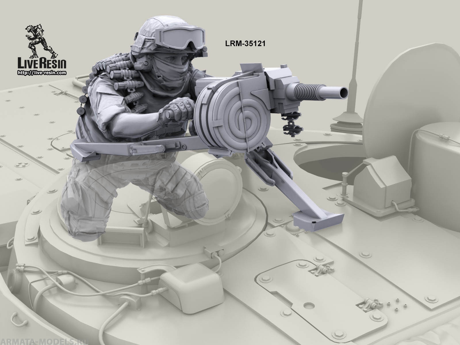 Купить LRM35121 Современные Российские солдаты на броне БМП, Танка -  стрелок ведет огонь из гранатомета АГС-17 установленного на башне  бронетехники (Не для свободной продажи) Live Resin | ArmaModels