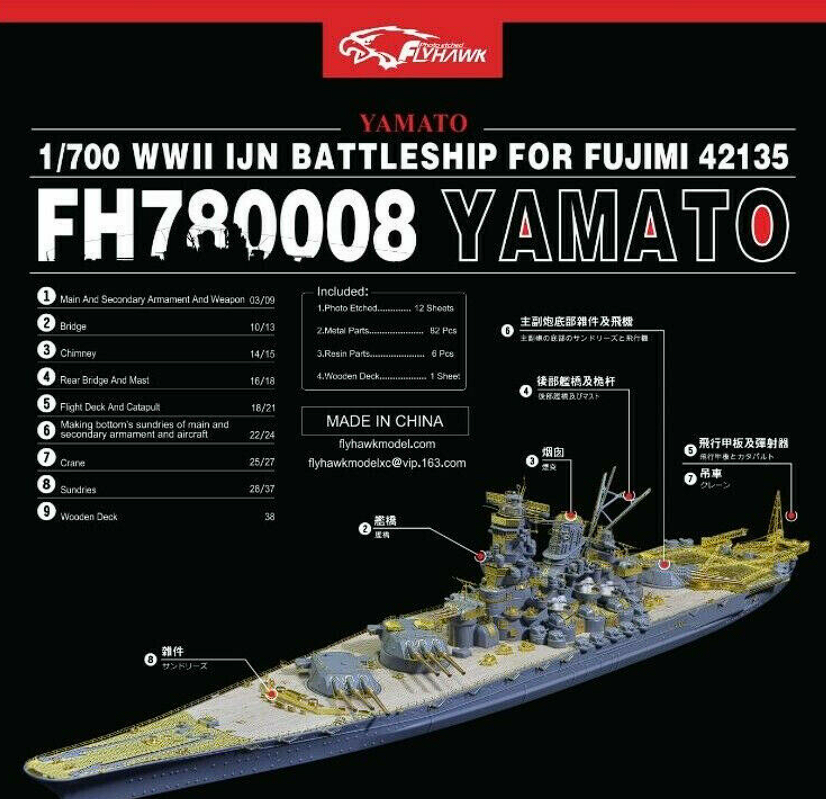 FH780008 Фототравление WWII IJN BATTLESHIP YAMATO (FOR  Fujimi42135)
