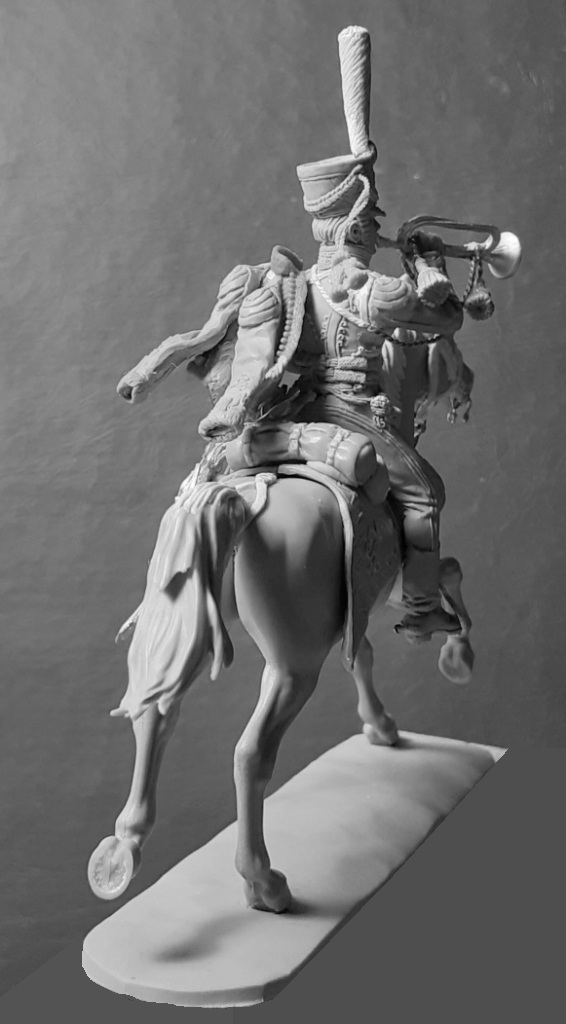 CHM-54272. Трубач армейских гусарских полков, Россия 1812-14 гг.  54 мм. Материал - смола. Chronos Miniatures