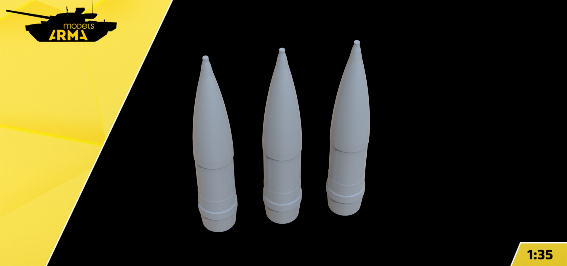 AM35989 Осколочно-фугасный снаряд ОФ-471 122-мм 3 шт. (Не для свободной продажи) Arma Models