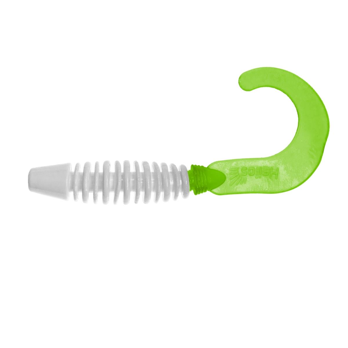 Твистер несъедоб. Din 3,11''/7,9см White & Green 100шт. (HS-33-016-N) Helios( цена указана за упаковку, в количестве 100шт.)