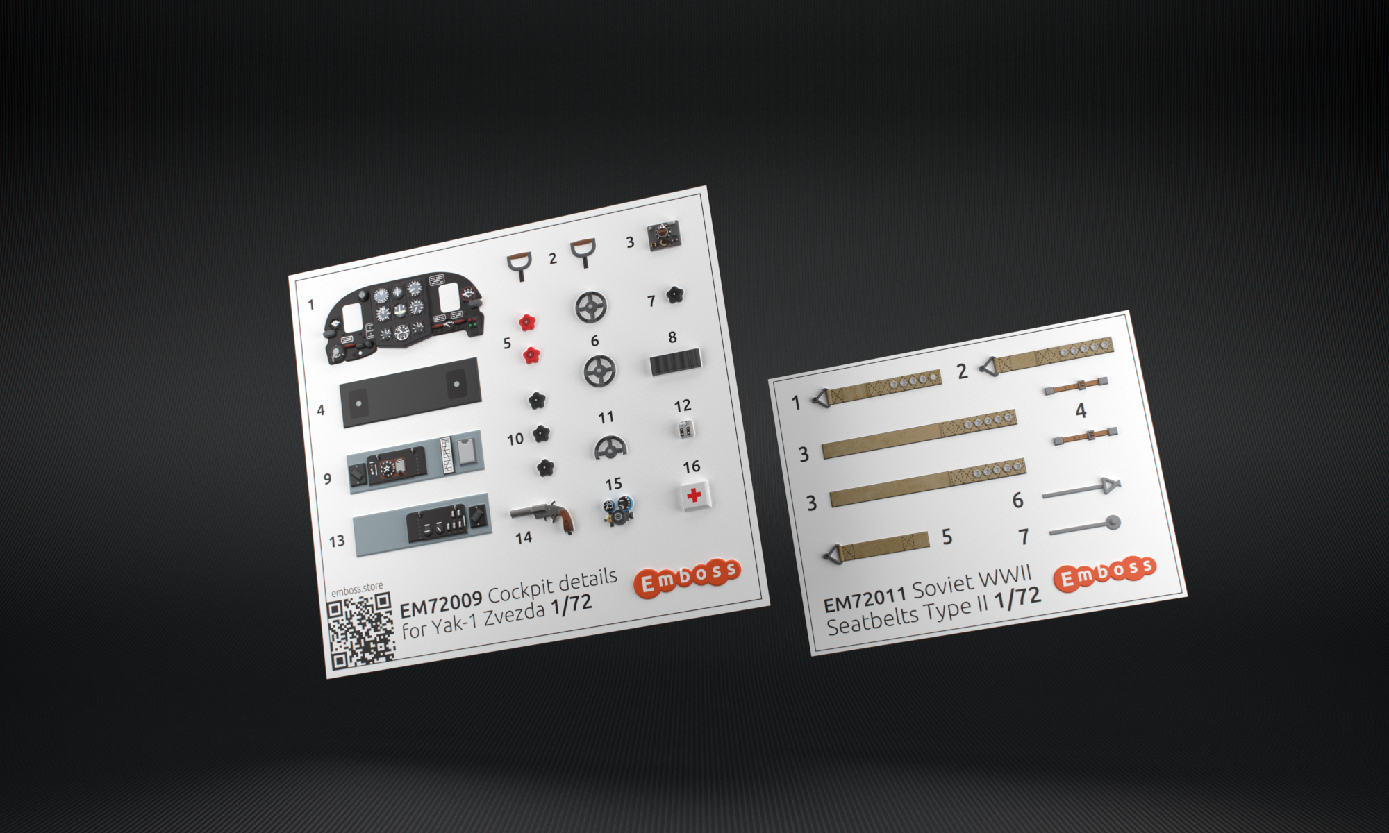 EM72009 Кабина и ремни для модели Звезда Як-1
