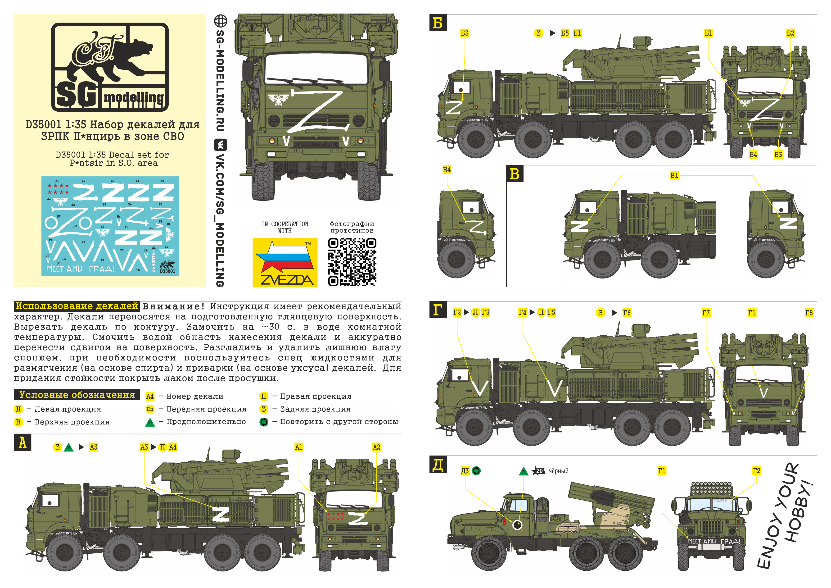 D35001 Набор декалей для ЗРПК П*нцирь в зоне СВО