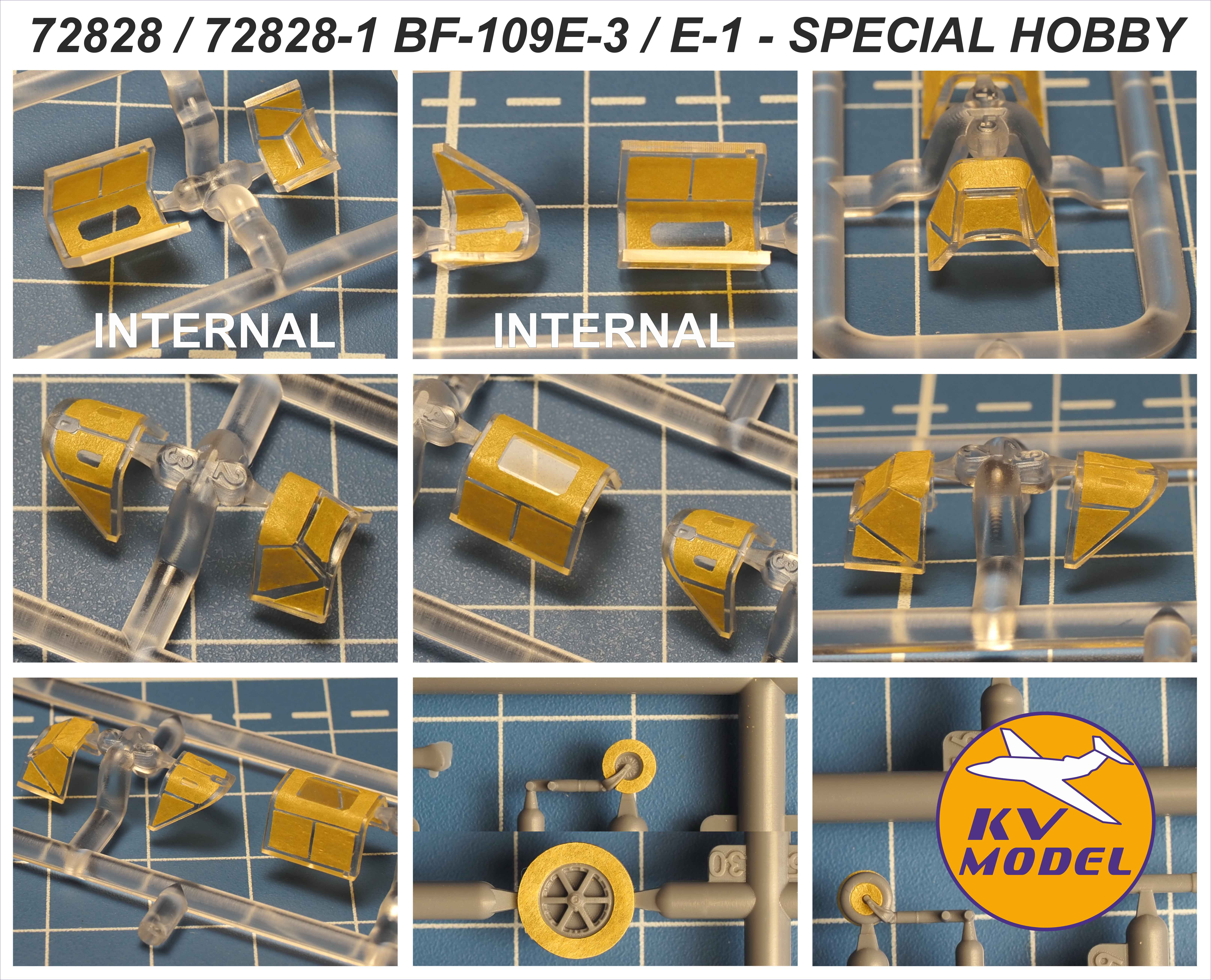 72828KV Окрасочная маска Messerschmitt Bf 109E-3 (Special Hobby #SH72443) + wheels masks
