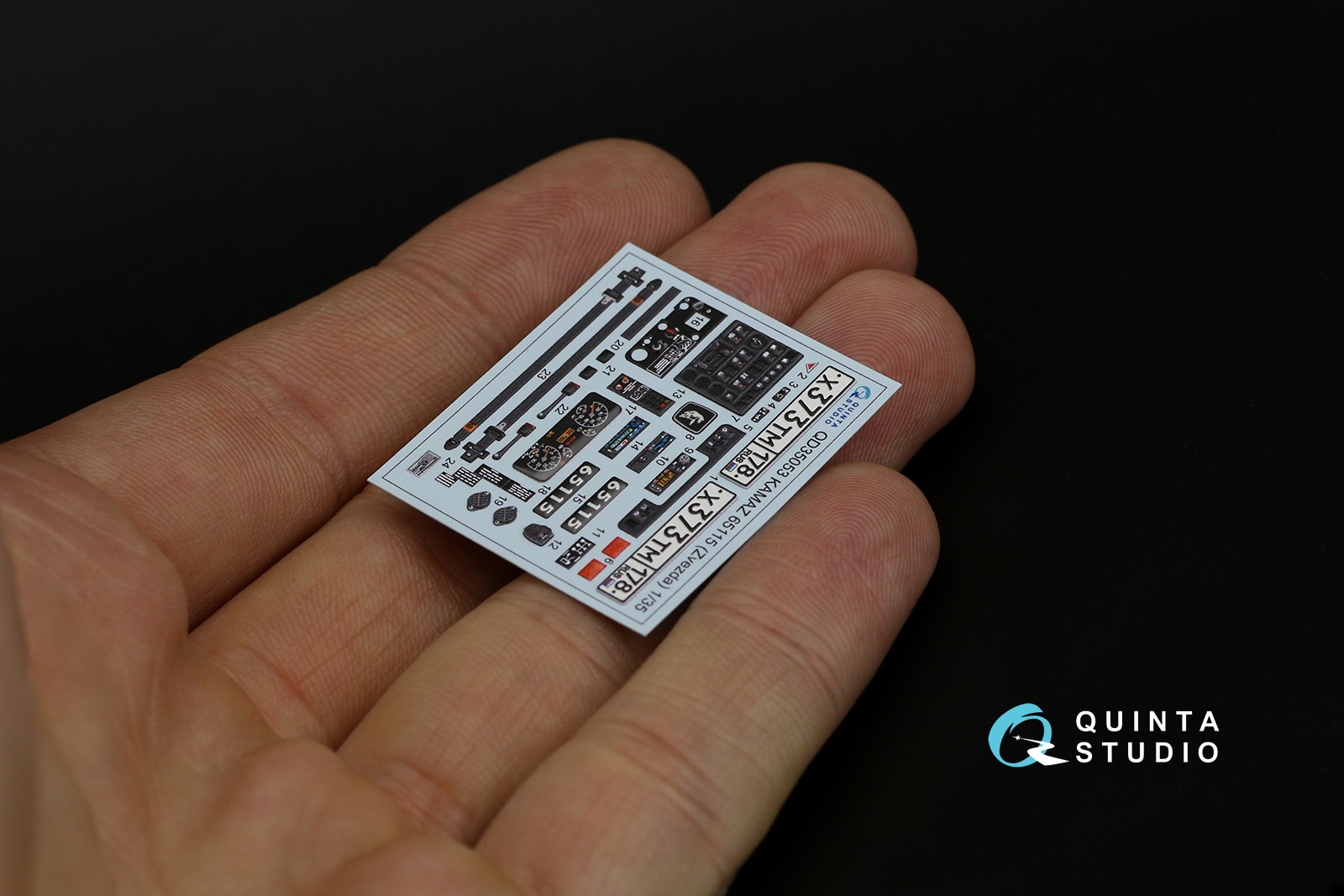 QD35053 3D Декаль интерьера кабины КАМАЗ 65115 Самосвал (Звезда)