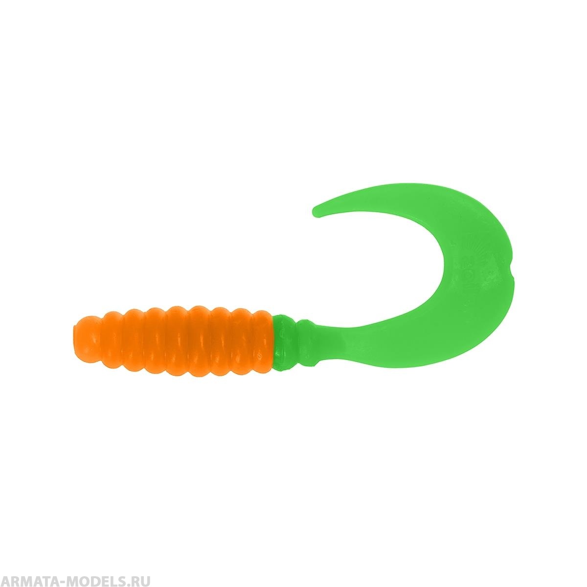 Твистер Credo 2,35"/6,0 см Orange & Green 7шт. (HS-10-025) Helios Твистер Credo 2,35"/6,0 см Orange & Green 7шт. (HS-10-025) Helios