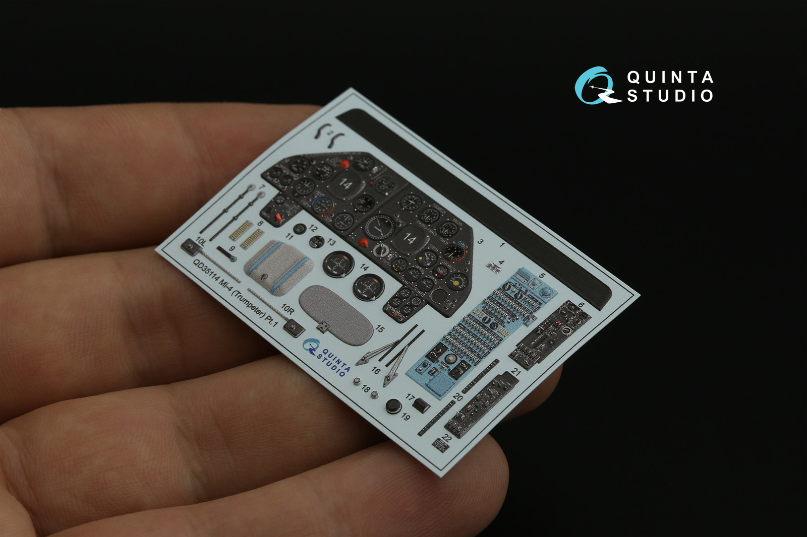 QD35114 3D Декаль интерьера кабины Ми-4 (Trumpeter)