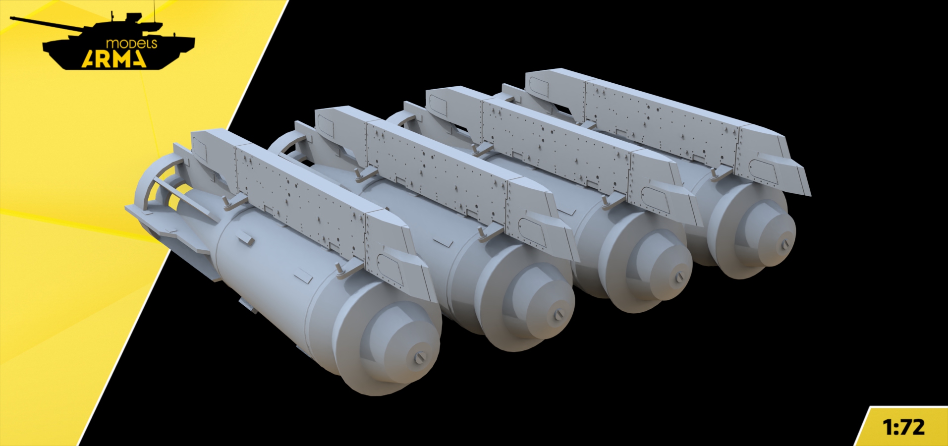 AM72505 Набор ФАБ-1500 для Т-4 «Сотка»  4шт (Не для свободной продажи) Arma Models