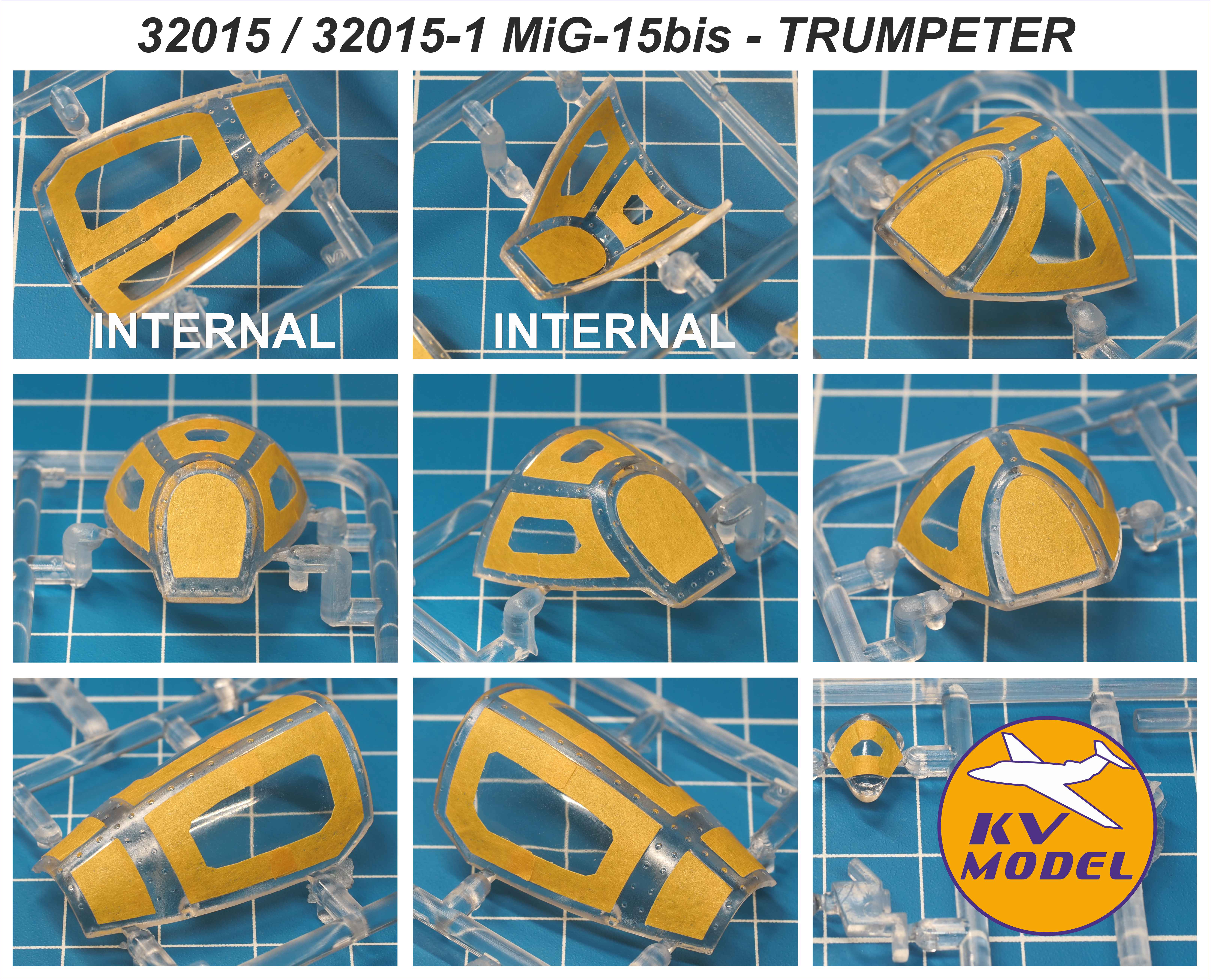 32015KV Окрасочная маска МиГ-15bis (TRUMPETER #02204 / FROG (NEW) #NF-3001 / HOBBYCRAFT #HC1690)