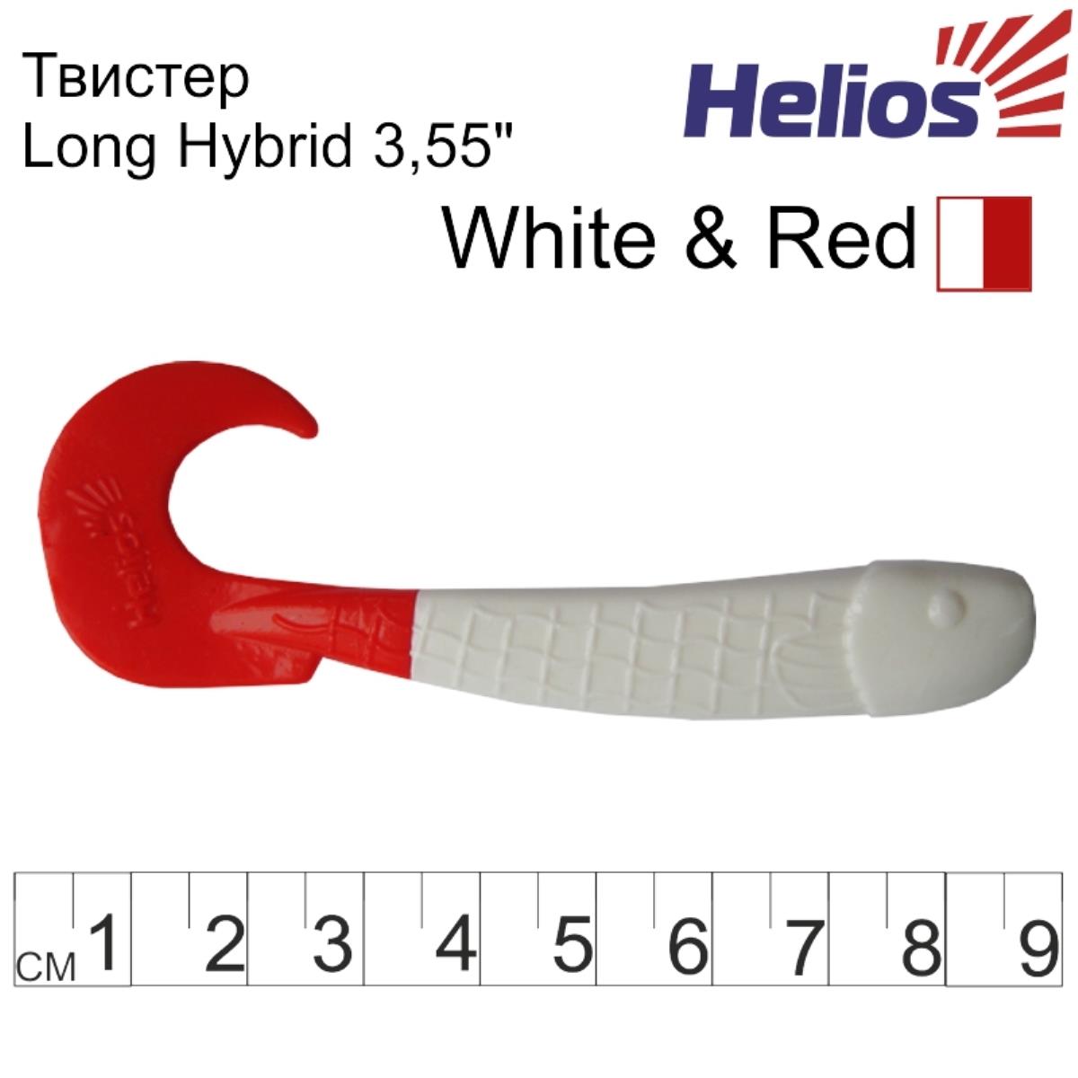 Твистер Long Hybrid 3,55"/9,0 см White RT 7шт. (HS-15/1-003) Helios Твистер Long Hybrid 3,55"/9,0 см White RT 7шт. (HS-15/1-003) Helios