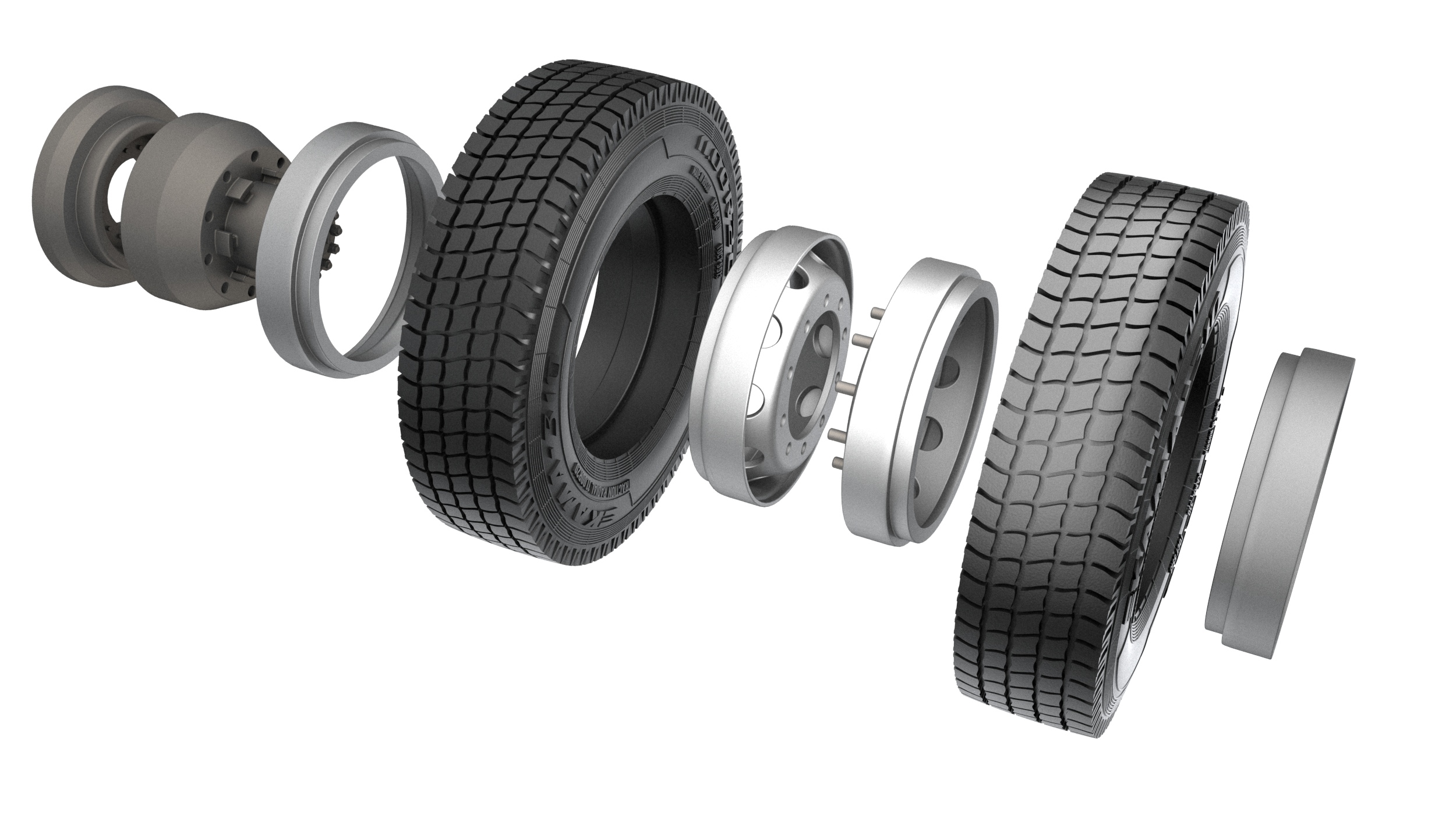 ARM35374 КамАЗ-43253 Набор шоссейных колес без нагрузки КАМА-310(евро) (6 штук+запаска+балка)   ARM35374 КамАЗ-43253 Набор шоссейных колес без нагрузки КАМА-310(евро) (6 штук+запаска+балка)