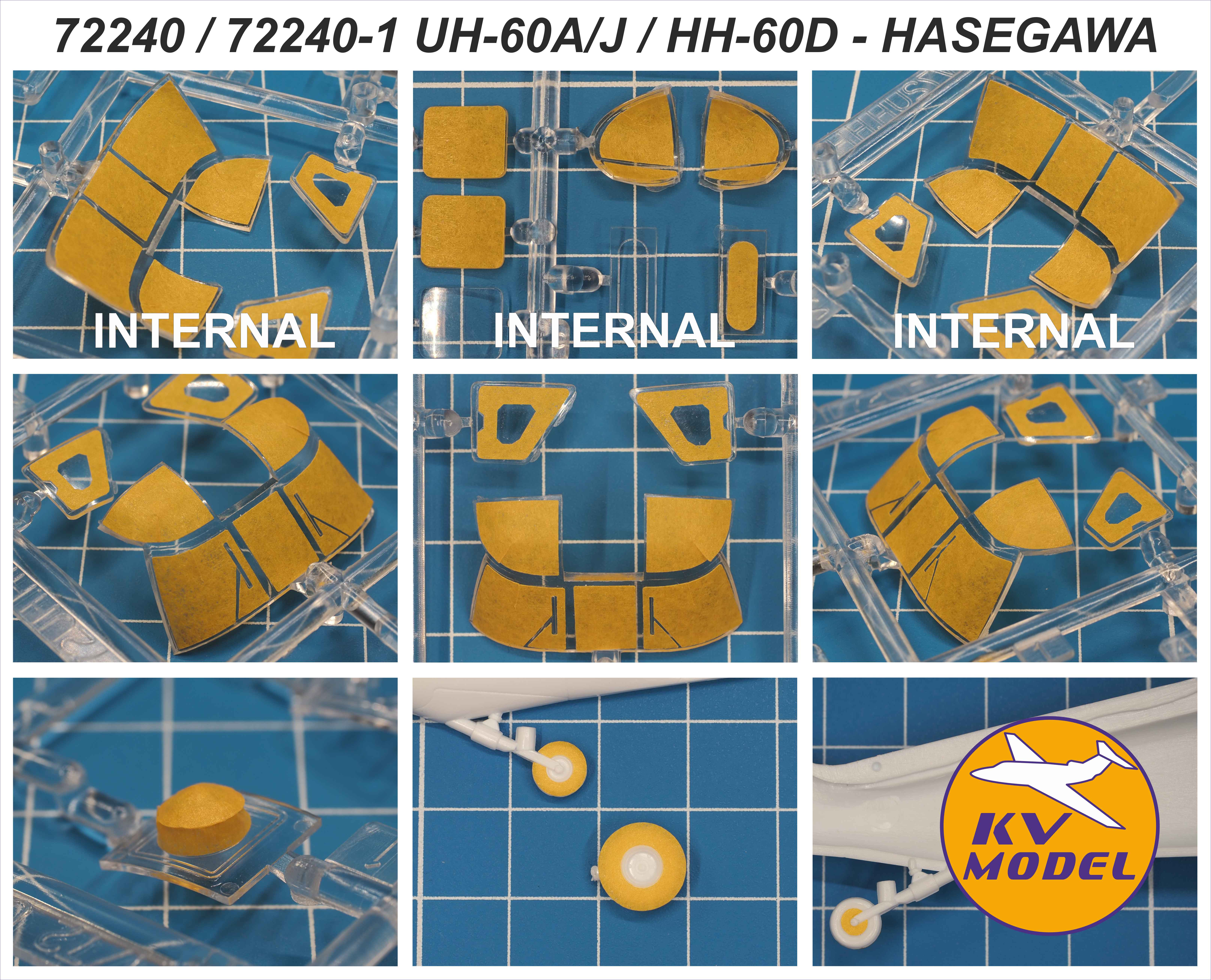 72240KV Окрасочная маска UH-60A, UH-60J Black Hawk, HH-60D Night Hawk (HASEGAWA #809, #804, #00175, #02809, #02804, #002869, #01965, #02056, #02151, #02271, #02283, #02414, #02438, #02339, #02375, #02476, #02384, #00437, #00433, #D03, #MS8 / PLATZ #R
