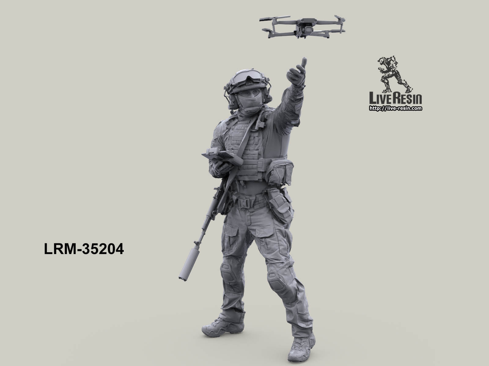 LRM35204 Российский солдат запускает разведывательный дрон (Не для свободной продажи) Live Resin
