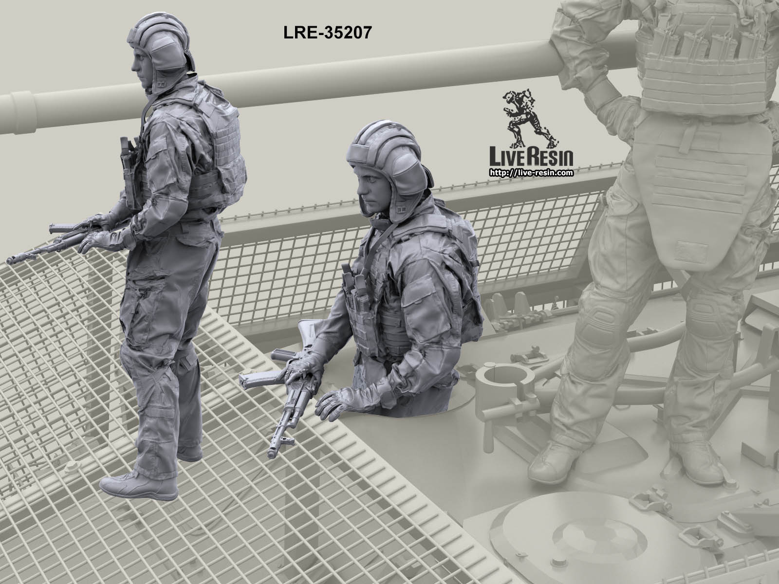 LRM35207 Российский современный танкист/артиллерист САУ в люке - 5 (Не для свободной продажи) Live Resin