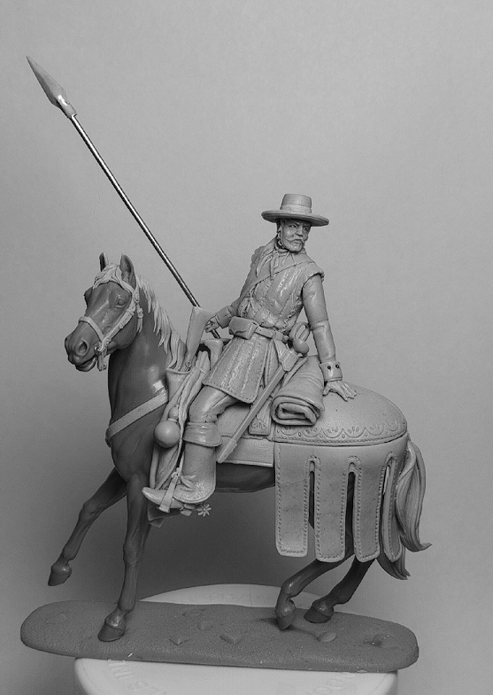 CHM-54377. Драгун Испанской Колониальной Пограничной Жандармерии, Северо-Западная граница Мексики, 1770-1820 гг. 54 мм. Материал - смола. Chronos Miniatures