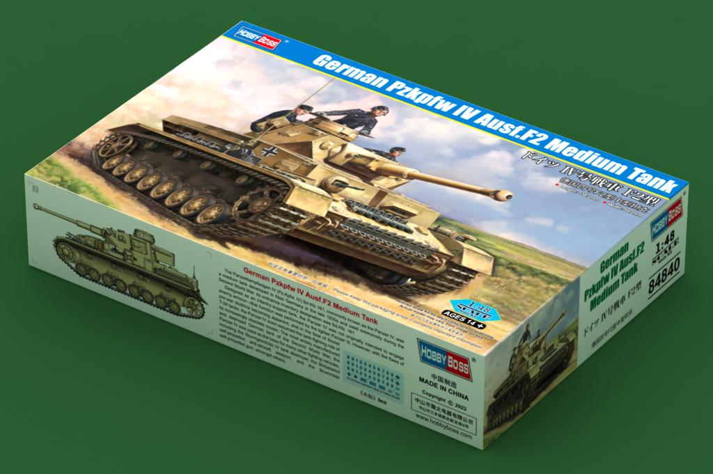 84840HB Сборная модель Немецкий средний танк German Pzkpfw IV Ausf.F2 Medium Tank Hobby Boss