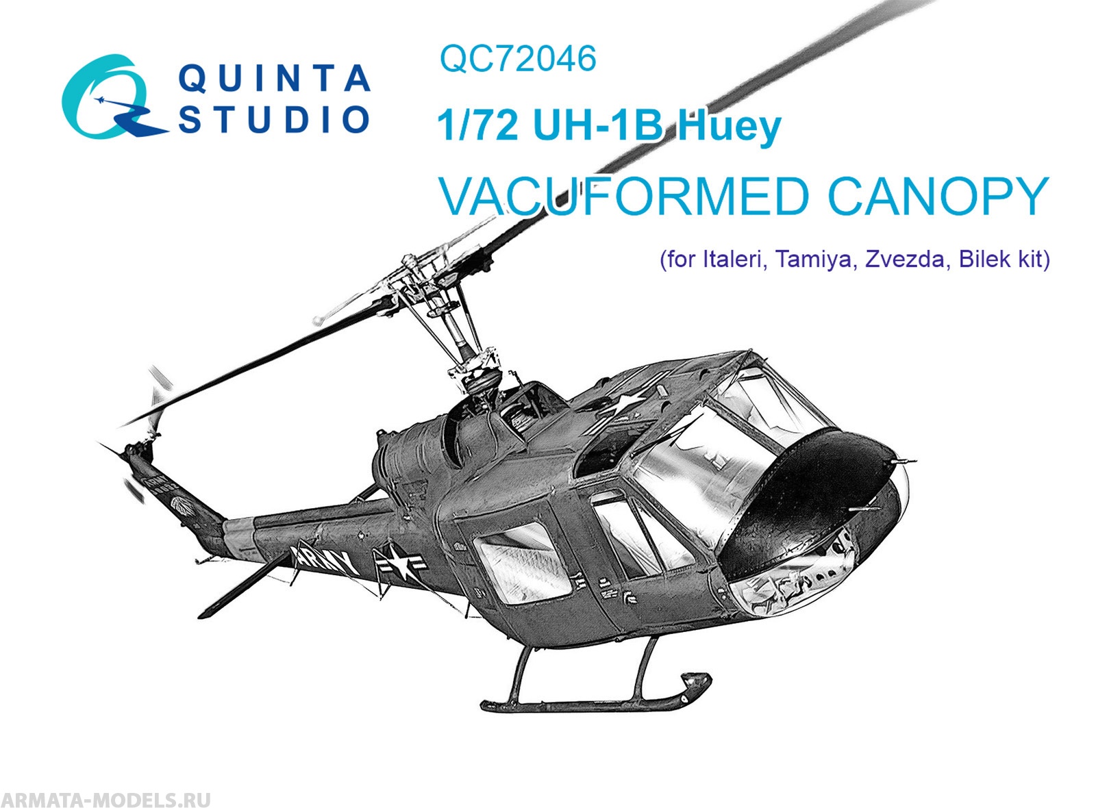 QC72046 Набор остекления для модели Uh-1 (Italeri)