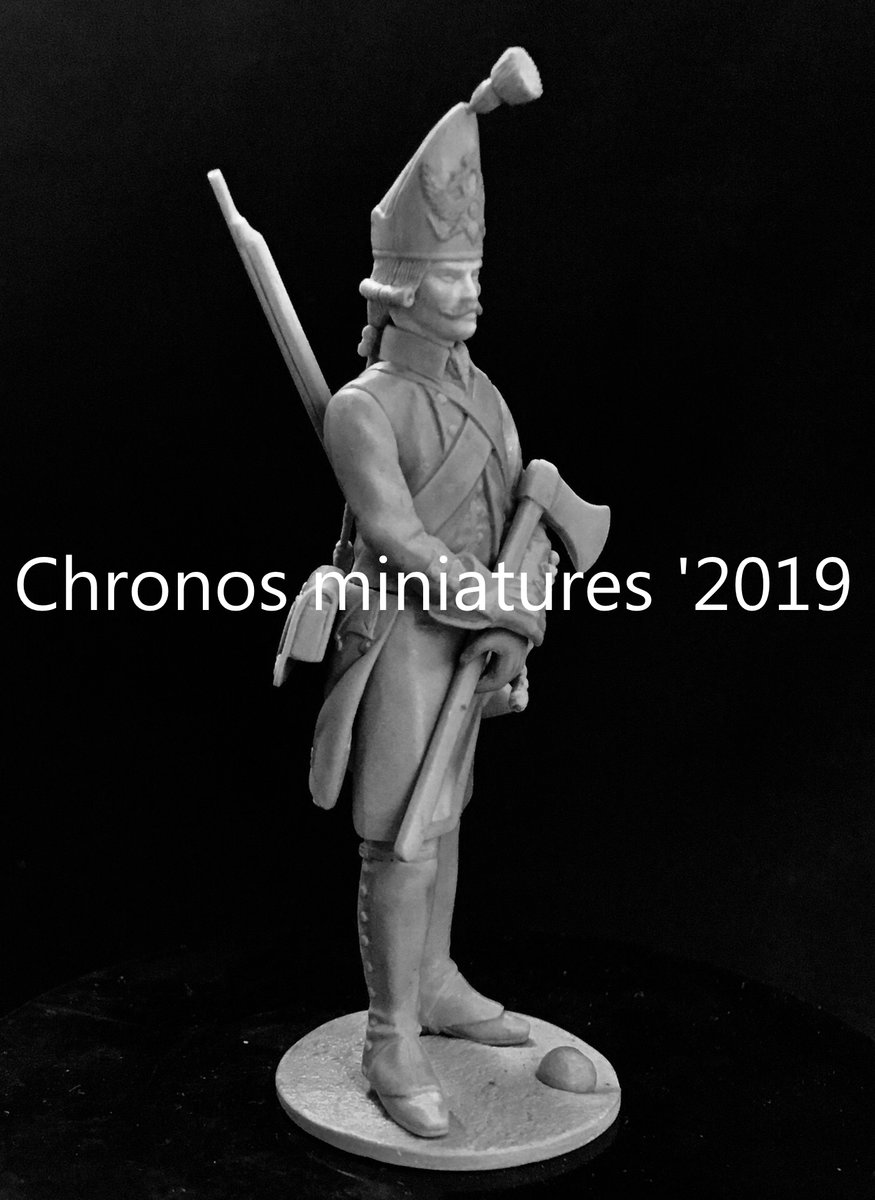 CHM-54186. Фрунтовой мастеровой гренадерских рот морских батальонов, Россия 1797-1802 гг. 54 мм. Материал - смола. Chronos Miniatures