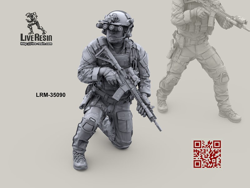 LRM35090 Боец СОФ/МАРСОК  в панорамных очках ночного видения - 1 Live Resin