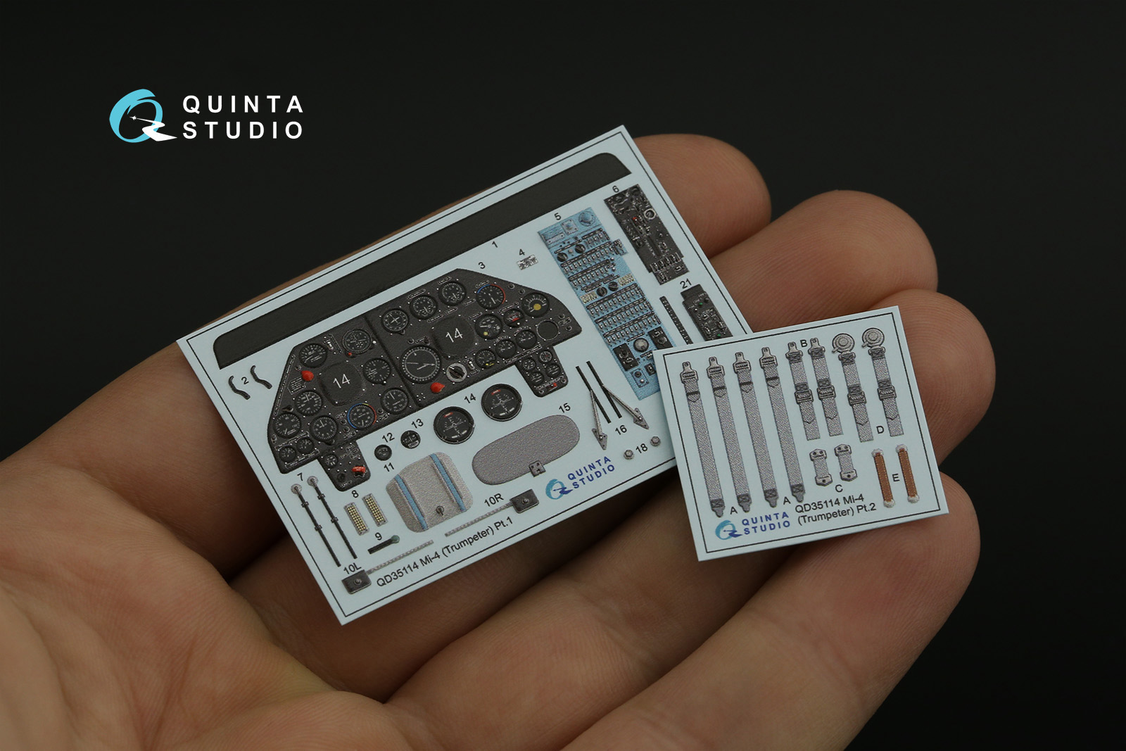 QD35114 3D Декаль интерьера кабины Ми-4 (Trumpeter)