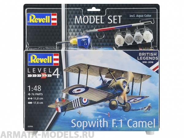 63906RE Набор Британский одноместный истребитель времён Первой мировой войны Sopwith Camel Revell