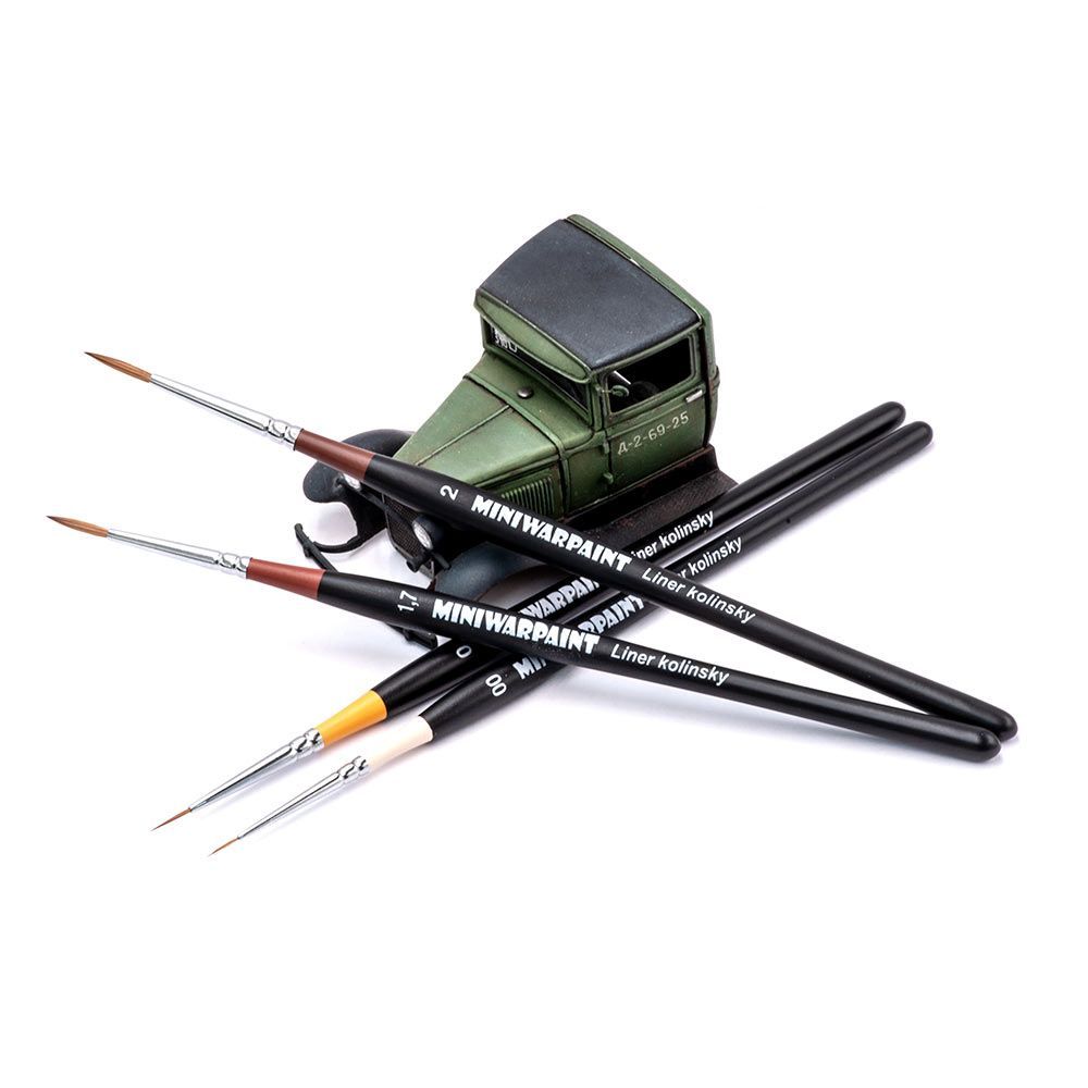 T-213 Кисти MiniWarPaint набор "Серия Liner" в пакете (7 кистей)