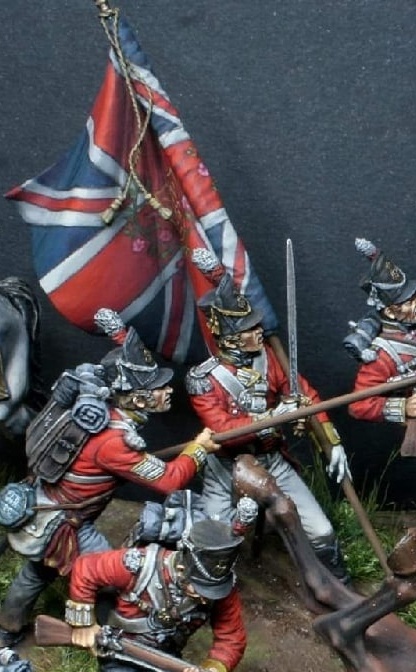 VD-54027(M). Офицер-знаменосец британских пехотных полков, 1812-15 гг. 54 мм. Материал - белый металл. Chronos Miniatures