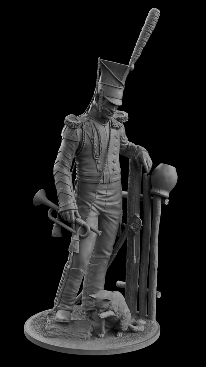 CHM-54348(M). Штаб-трубач армейских уланских полков, Россия 1812-14 гг. 54 мм. Материал -белый металл. Chronos Miniatures