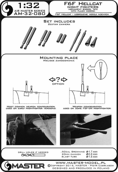 AM-32-080 F6F Hellcat - вооружение ночных истребителей (Браунинг 50 калибра и 20-мм наконечники пушки с защитой от пламени) AM-32-080 F6F Hellcat - вооружение ночных истребителей (Браунинг 50 калибра и 20-мм наконечники пушки с защитой от пламени)
