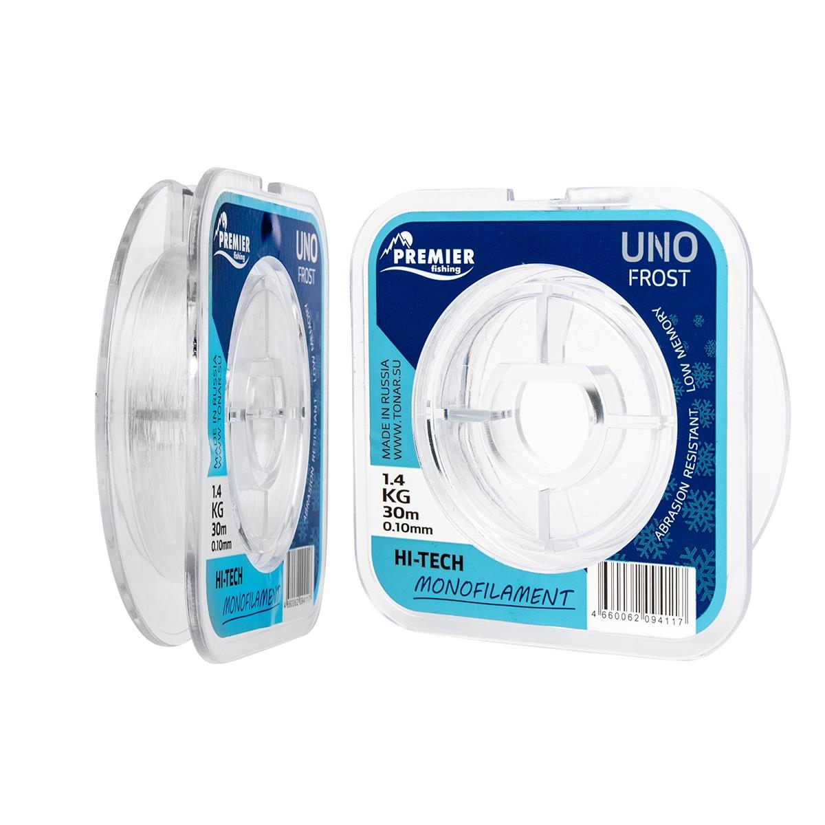 Леска UNO FROST 0,10mm/30m Clear Nylon PREMIER fishing (PR-UF-T-010-30)( цена указана за упаковку, в количестве 5шт.)