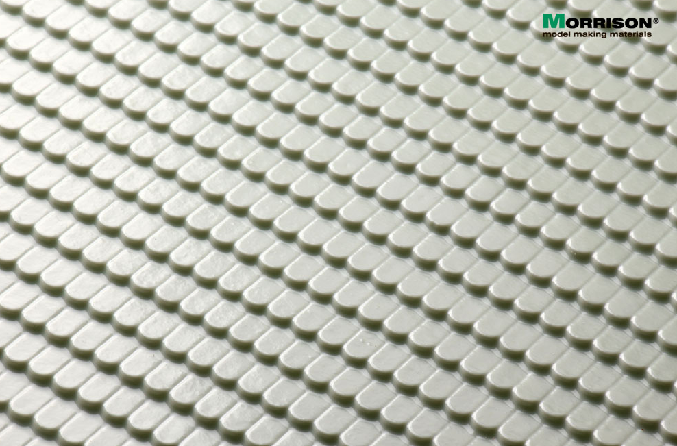 041tbh035 Объёмная текстура черепицы «Бобровый хвост». М1:35         (Лист А3- 28см.х38см.)