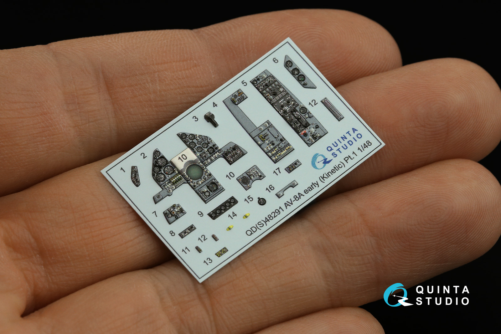 QDS-48291 3D Декаль интерьера кабины AV-8A Early (Kinetic) (Малая версия)